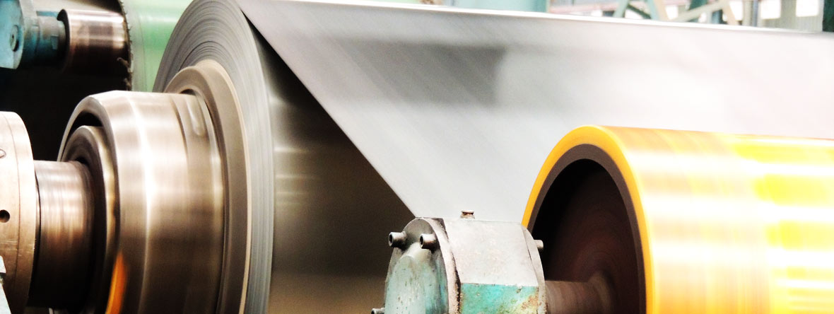 Rolled steel material in production